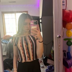 small crop top with buttons